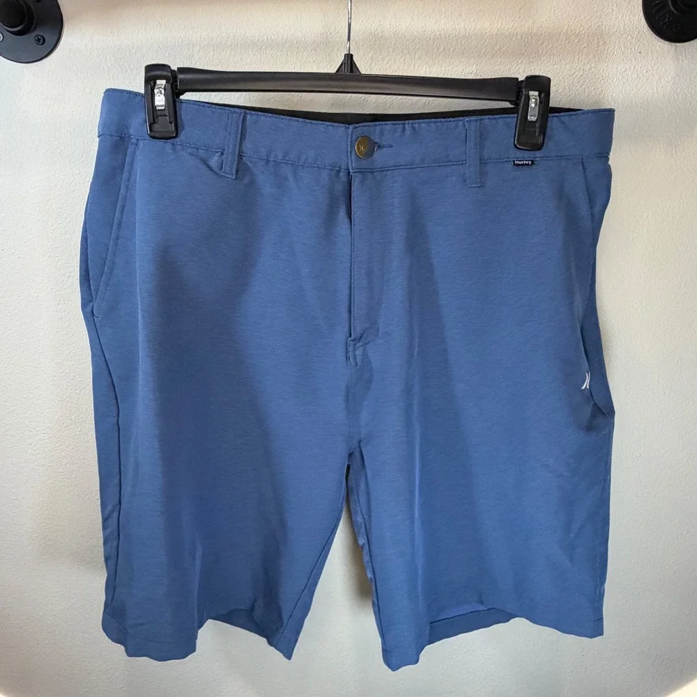 Hurley Mens Hybrid Spacedye Walk Shorts Blue Stretch Mesh Lined Size 38 0287